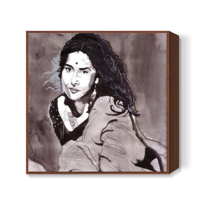 Bollywood star Vidya Balan brings a rare blend of grace and glamour Square Art Prints