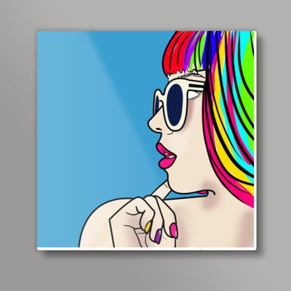colorful monster Square Art Prints