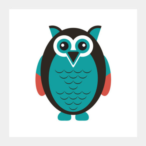 Cute Fat Owl Square Art Prints PosterGully Specials
