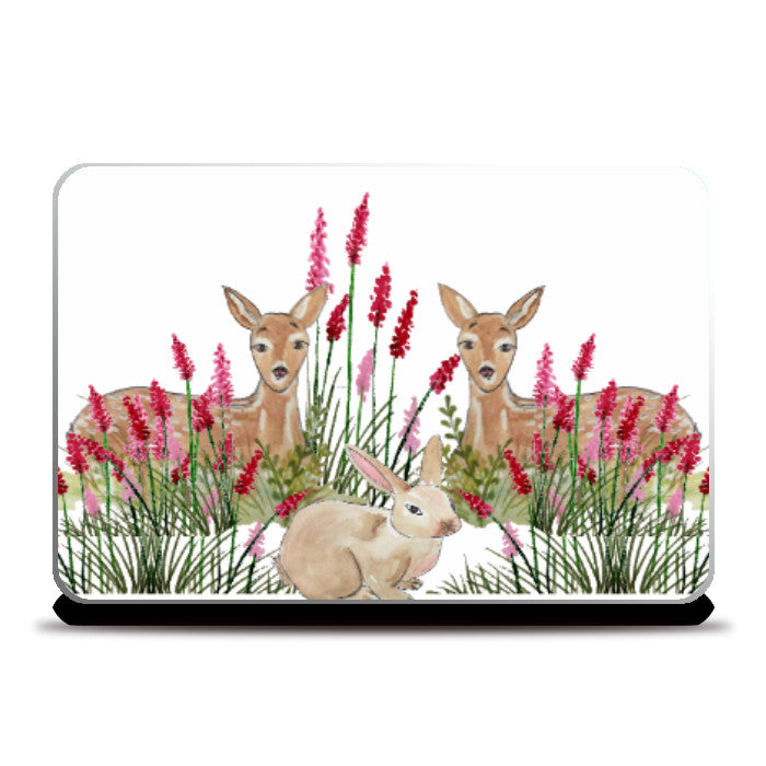 Laptop Skins, Cute Deers Animal Art Laptop Skin l Artist: Seema Hooda, - PosterGully