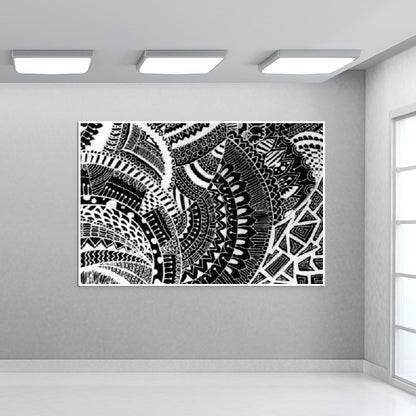 Black-white doodle Wallart |artist: Megha-Vohra