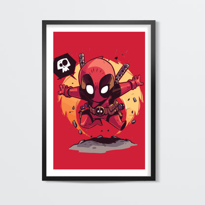 Deadpool Cartoon Wall Art