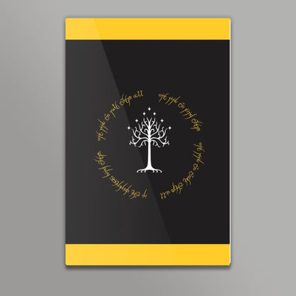 Lord of the ring Gondor white tree gold  Wall Art
