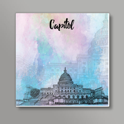 United States Capitol Square Metal Prints