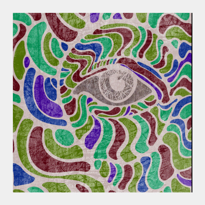 abstract eye colorful vector illustration Square Art Prints