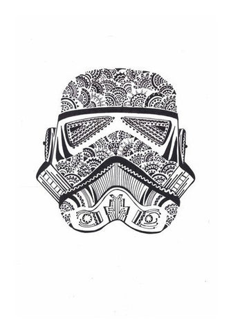 Doodle,storm Trooper,black And White Art PosterGully Specials