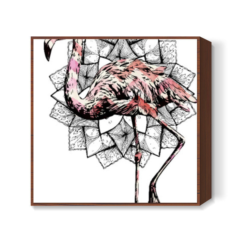 Flamingo Fractals Square Art | Lotta Farber