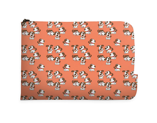 Dog Pattern Orange Laptop Sleeve