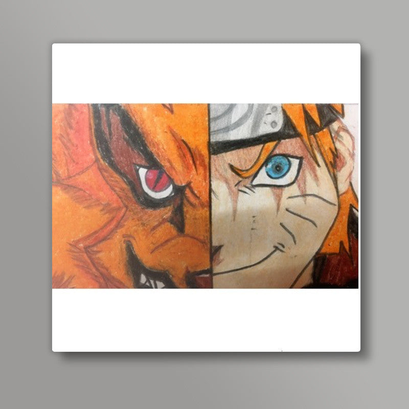 Naruto | Oil Pastel Sketch | Square Art Prints