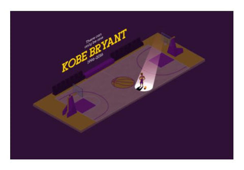 PosterGully Specials, NBA Basketball Kobe Bryant Isometric Minimal Wall Art