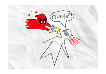 Deadpool Doodle Wall Art