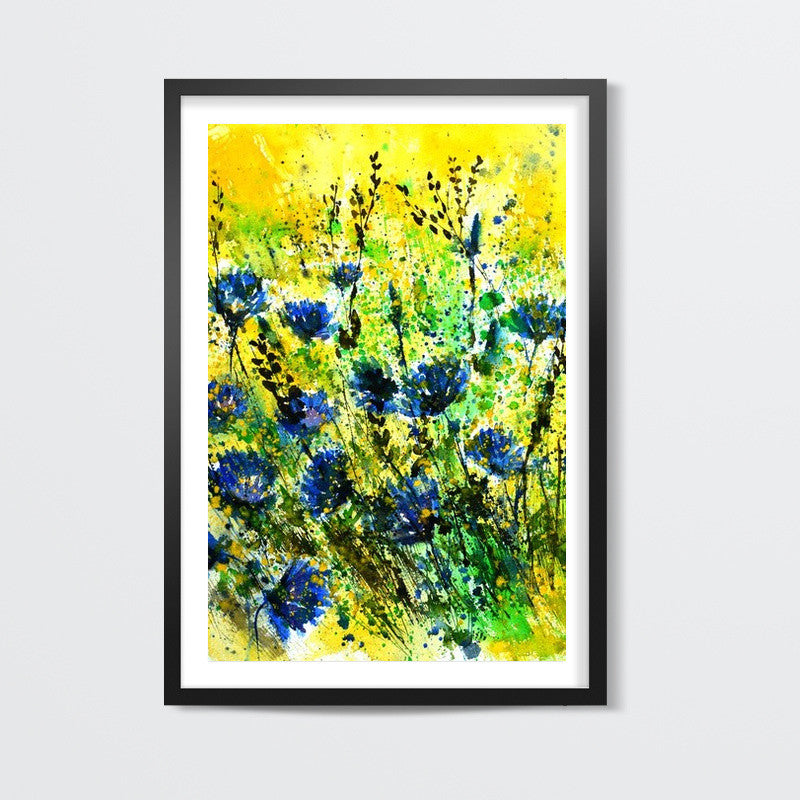 blue cornflowers  watercolor  Wall Art