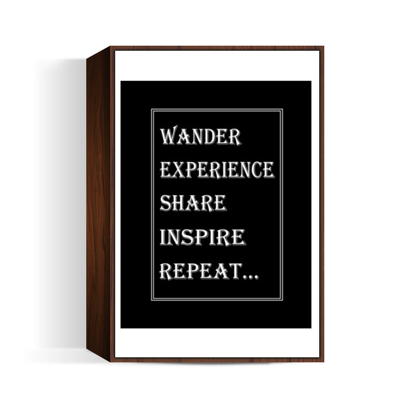Wander Inspire Repeat Motivational Typography Travel Poster Wall Art
