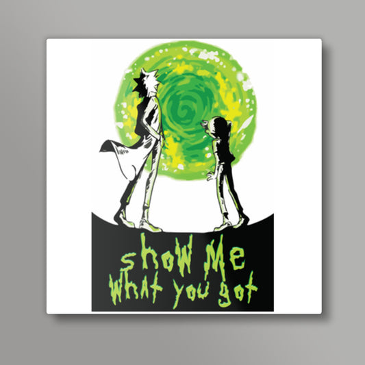 TV Show Rick And Morty HD Wall Poster Square Metal Prints