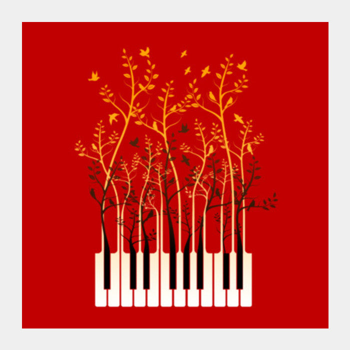 Piano Birds Square Art Prints