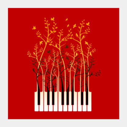 Piano Birds Square Art Prints