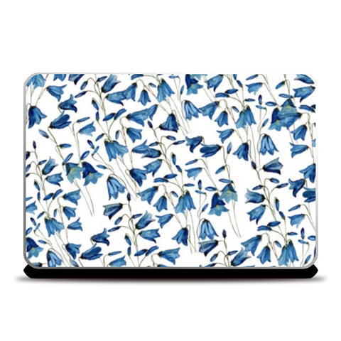 Laptop Skins, Blue Floral Background Design Laptop Skins