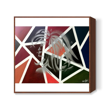 Confidence | Woman | Abstract - Oil & Spray Painting Square Art Prints