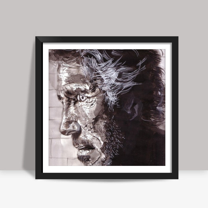 Music star Roger Waters of Pink Floyd fame is dedicated to music Square Art Prints