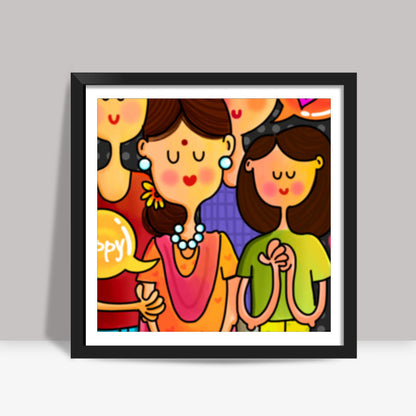 Happy Family Square Art Prints