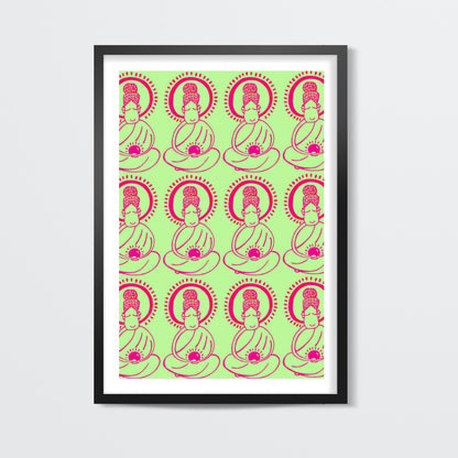 Buddha_Lime Green Wall Art