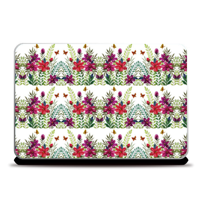 Elegant Floral Painted Spring Garden Pattern Laptop Skins