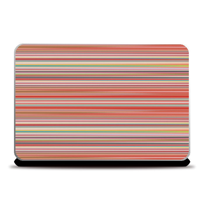 Abstract Horizontal Colorful Thin Stripes Pattern Laptop Skins