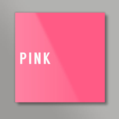 Pink Minimal Typography Square Art Prints