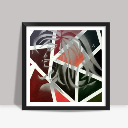 Confidence | Woman | Abstract - Oil & Spray Painting Square Art Prints