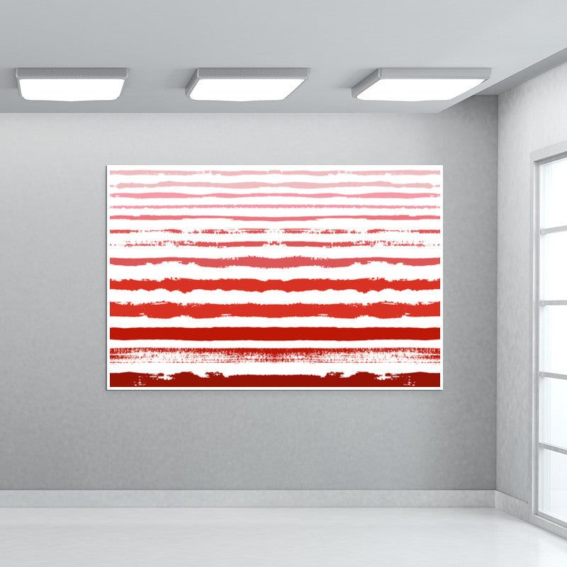 Uneven Red Stripes  Wall Art