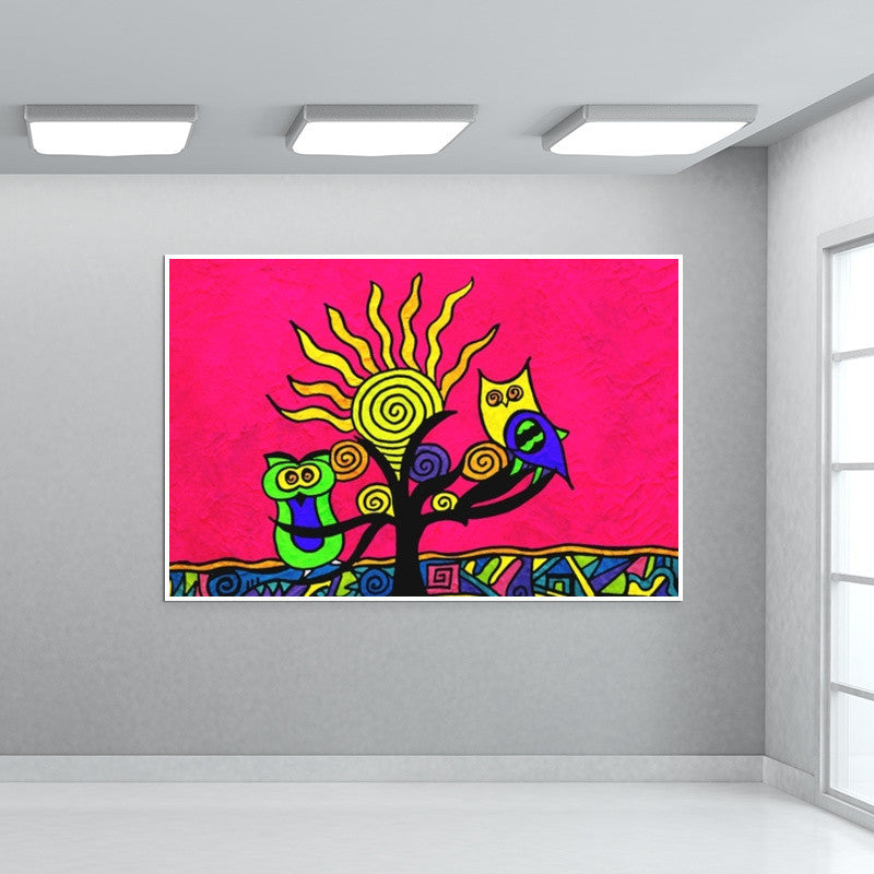 Lucky Owls Zenscrawl Wall Art