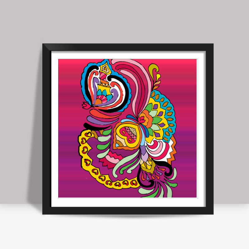 Flower Doodle  Square Art Prints