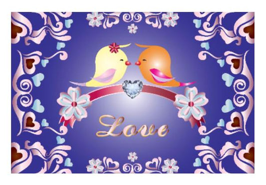 PosterGully Specials, Love Birds Wall Art | Madhumita Mukherjee | PosterGully Specials, - PosterGully