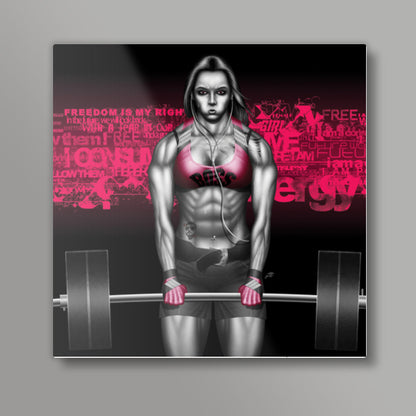 strong chick Square Art Prints