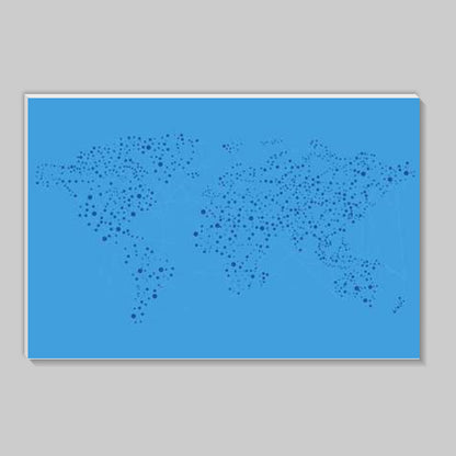 Blue Connected World Map Stick Ons