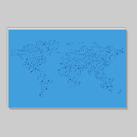 Blue Connected World Map Stick Ons