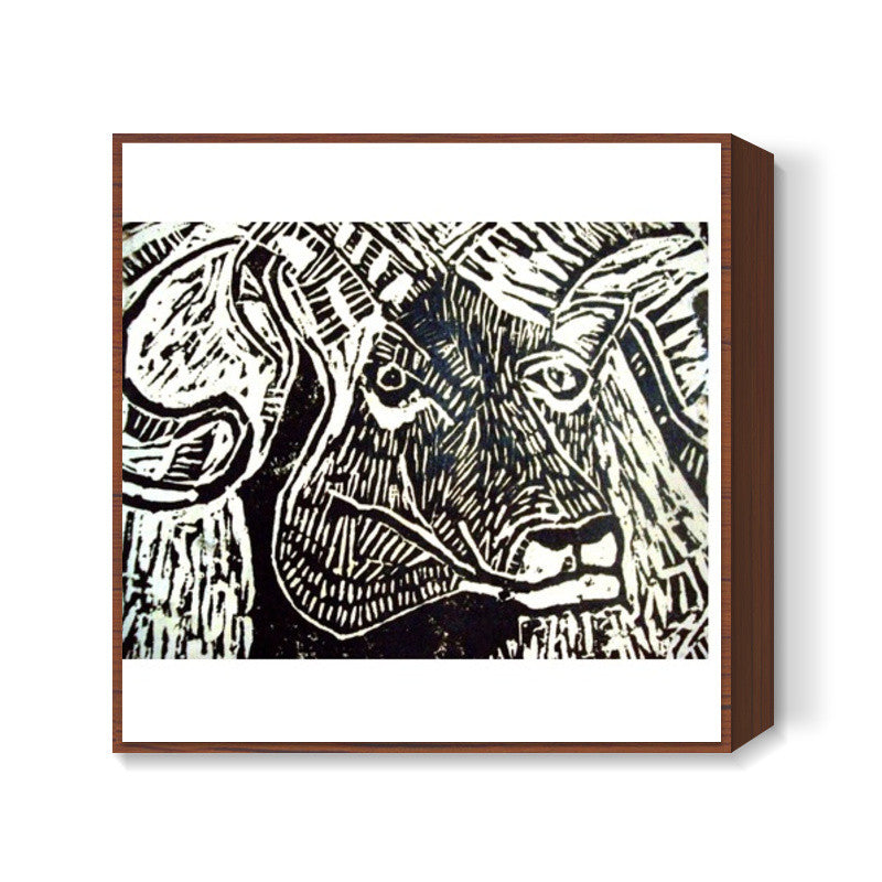 Lino Work- Ram Square Art Prints