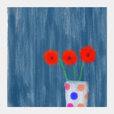 Abstract Flowers Square Art Prints