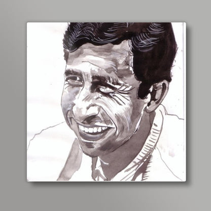 ollywoods versatile actor Naseeruddin Shah  knows that being happy is a lot about being yourself Square Art Prints