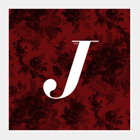 'J' Letter, Literary Print (Dark) Square Art Prints PosterGully Specials