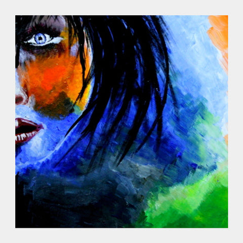 Her | Mother India | Woman Painting Square Art Prints