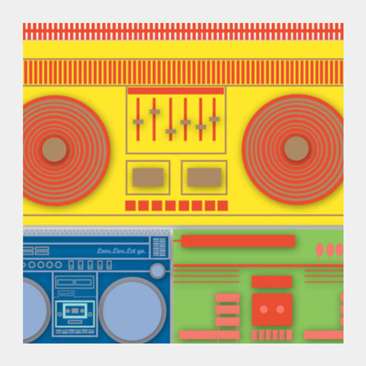 Square Art Prints, Boom Box Mania ! Square Art Prints