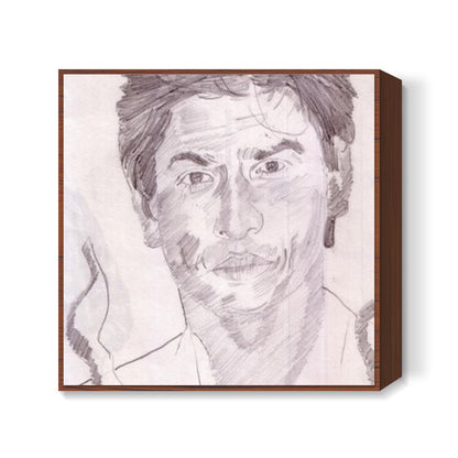 Bollywood superstar SRK Shah Rukh Khan is an immensely spirited actor Square Art Prints