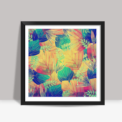 Autumn Leaves Watercolor Square Art Prints