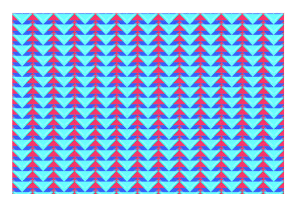 Trippy Triangles | Cyan Red Wall Art