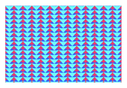 Trippy Triangles | Cyan Red Wall Art