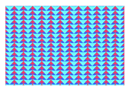 Trippy Triangles | Cyan Red Wall Art