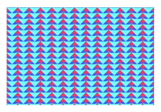 Trippy Triangles | Cyan Red Wall Art
