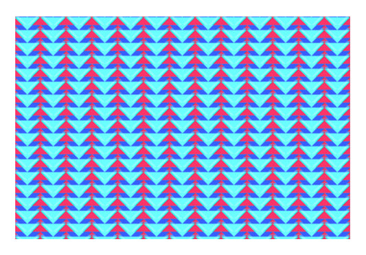 Trippy Triangles | Cyan Red Wall Art