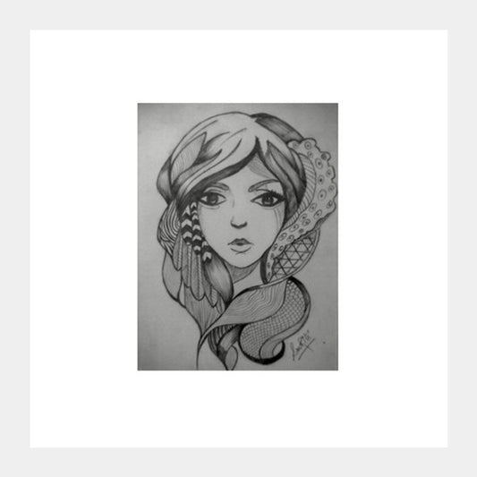 Square Art Prints, Pencil Sketches Square Art Prints